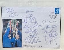 Football Rangers 1998/9 multiple squad signed Premier League Champions cover with 2/5/99 Glasgow CDS