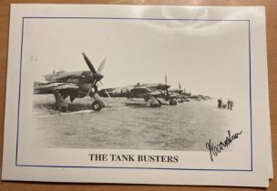 WW2 Typhoon pilots multiple Signed Card. The Tank Busters of 609 Squadron. Signed by 4 WW2 Co's 15