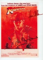 Karen Allen and John Rhys Davies signed Raiders of the Lost Ark 10x8 inch colour promo photo. Good