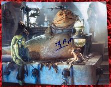 Star Wars Toby Philpot signed superb Jabba ther Hutt 10 x 8 inch colour scene photo, he was one of