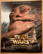 Star Wars Jabba the Hut stunning 10 x 8 colour photo signed by John Coppinger. Good condition. All