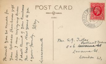 Ramsey MacDonald initialled 1955 Lossiemouth vintage post card. Good condition. All autographs