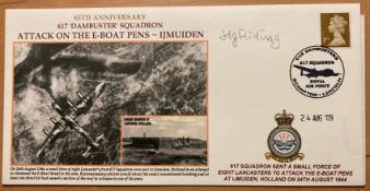WW2 signed 617 sqn attack on U-Boat Pens Ijmuiden cover signed by raid veteran Harold Riding 2010