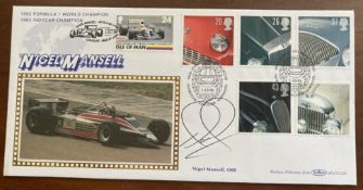 Nigel Mansell Formula 1 champion motor racing driver signed 1996 Benham official Motor Cars FDC,