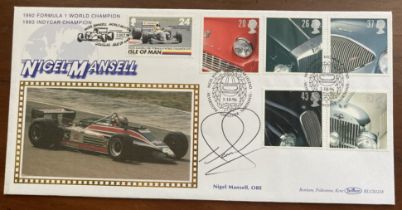 Nigel Mansell Formula 1 champion motor racing driver signed 1996 Benham official Motor Cars FDC,