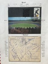 Football Scotland 1975 International Cup final Squad signed Scotland V Brazil display. Back of Rio