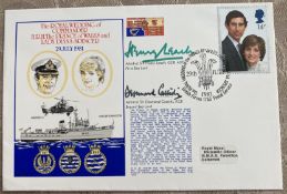Navy WW2 Admirals Sir Henry Leach and Sir Desmond Cassidi signed 1981 official cover comm. Royal