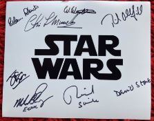 Star Wars multiple signed 10 x 8 inch photo. Autographs od Eileen Roberts, Richard Oldfield, David