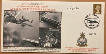 WW2 signed 617 sqn attack on Kembs Barrage cover signed by raid veteran Leonard Rooke 2010 special