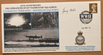 WW2 signed 617 sqn attack on Clermont Ferrand Michelin Factory cover signed by raid veteran Gerald