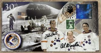 Apollo 15 astronauts Moonwalker Dave Scott and Al Worden signed 2001, 30th ann Apollo 15 cover.