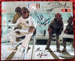 Star Wars Mon Calamari officers Sean Crawford and Tim Dry signed 10 x 8 inch colour scene photo.
