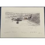 Robert Taylor Multi-Signed Limited Edition Print Titled On Finals into Kenley, Multi-Signed by the