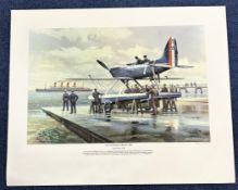 Aviation. Kenneth McDonogh colour Print Titled The Schneider Trophy. Unsigned. Un-Numbered. Good