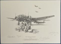 Nicolas Trudgian Black and White 17x12 inch multi signed Print Titled New Arrivals At Scampton.
