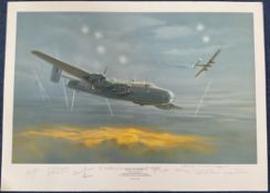 WWII Multi Signed Limited Edition Print Titled Dive To Port by Maurice Gardner, Signed by the Artist