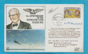 WW2 Battle of Britain. Sqn Ldr Ben Bennions DFC and WP Meynell Signed 41st Anniversary of the Guinea
