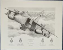 RAF multi signed 20x15 inch multi signed print limited edition 82/150 titled On The Prowl signed