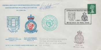 Flt Lt Rick Atkinson signed German-British philatelic exhibition 4-6 1971 flown FDC PM German-