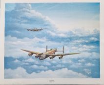 WW2 Colour Print Titled Lancasters by Barry Price. Measures 17x13 inches appx. Good condition. All