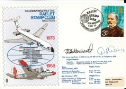 Sqn Ldr B Butterworth and Flt Lt D.G. Downey Signed 15th Anniversary of the Raflet Stamp Club FDC.