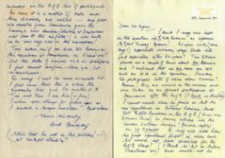 WW2. Squadron Leader Robert Beardsley DFC signed handwritten letter dated 18th March 1990. dated