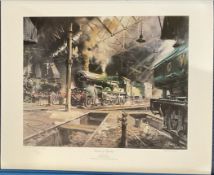Terence Cuneo Colour Print Titled Castles at Tyseley. Limited Edition 402/850. Measures 20 x 17