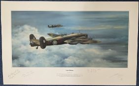 WWII multi signed 28x17 inch limited edition print titled Tirpitz Raiders signatures include
