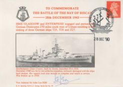 WW2. Vice Admiral Sir John Lea KBE Signed To Commemorate The Battle of the Bay of Biscay 28th