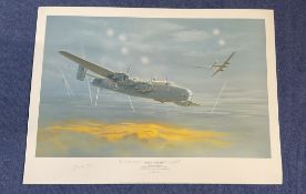 WWII Multi signed colour print titled Dive To Port by the artist Maurice Gardner signed by