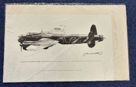 WWII Frank Wootton PRINTED Signature on Black and White Print Showing Guy Gibson's 617 Squadron