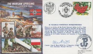 Courier Alan Bates DFM signed The Warsaw Uprising August /October 1944 flown FDC PM 50th Anniversary