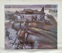 WW2 Colour Print Titled Wellington by Michael Turner. Measures 20x17 inches appx. Good condition.