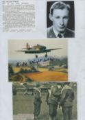 WW2. Sgt Ricky Wright DFM DFC CBE Signed 6 x 4 inch Glossy Artwork Photo. Attached to A4 Paper