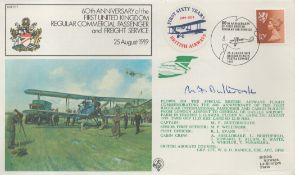 Captain M.F Butterworth signed 60th Anniversary of the First United Kingdom Regular Passenger and