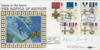 WWII Grp Cpt Dennis David CBE, DFC and Bar, AFC signed Salute to the Brave The Battle of Britain