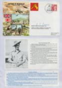 WW2. Major Vernon Page Sams JP MA Signed Capture of Mandalay 20th March 1945. British stamp with