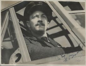 WW2. Flying Officer David Storrar Dumble Signed 8 x 6.5 inch Black and White Official British Glossy