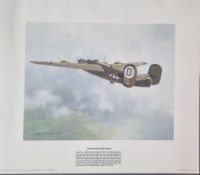 WW2 Colour Print Titled Consolidated Liberator B24J by Brian Knight. Measures 16x13 inches appx.