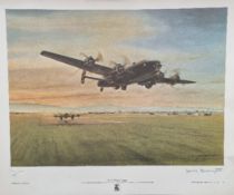 WW2 Colour Print Titled Taking Off by David Bosanquet. Signed in Pencil by David Bosanquet the