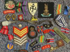Military. 38 sew on badges and ribbons from Corporal DH Underwood who served with the Household