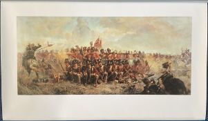 The 28th Regiment at Quatre Bras Colour Print by Elizabeth Thompson (Now Lady Butler) Measuring 34 x