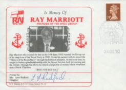 Mrs Lynn Radford Signed In Memory of Ray Marriott FDC. British Stamp with 24 Dec 92 Postmark. Good