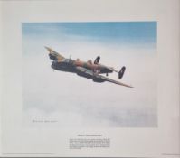 WW2 Colour Print Titled Avro Lancaster B.I by Brian Knight. Measures 15x13 inches appx. Good
