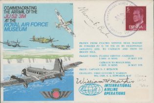 WW2. Lt Col William Mathis (USAF) and one other Signed Commemorating the Arrival of the JU 52 3M