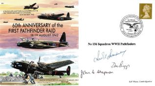 WW2 Don Briggs, John Chapman Signed 60th Anniv of the 1st Pathfinder Raid FDC. 155 of 300. British