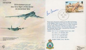 WW2 Air Marshal Sir Ivor Broom KCB Signed HP Victor 30th Anniv of 1st Flight Flown FDC. Flown in a