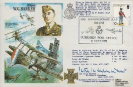 ACM Sir Peter Le Cheminant Signed Major W. G Barker VC First Day Cover. Guernsey Stamp with Guernsey