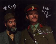 British Actor Julian Glover CBE Signed 10x8 Inch colour Photo. Signed in silver ink, Dedicated. Good