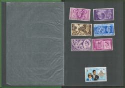 A Small Ace Stamp Album containing 28 Mint and Used GB Stamps plus Mint Royal Wedding 50c